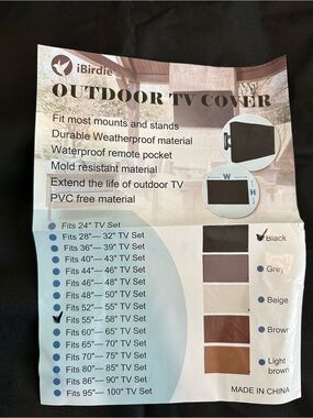 Ibirdie outdoor TV cover